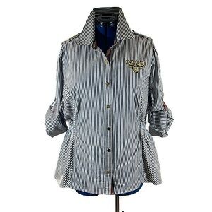 Coogi Striped Nautical Button Down Shirt